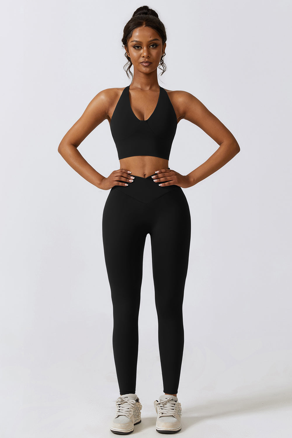 Crisscross Sports Bra and Leggings Set